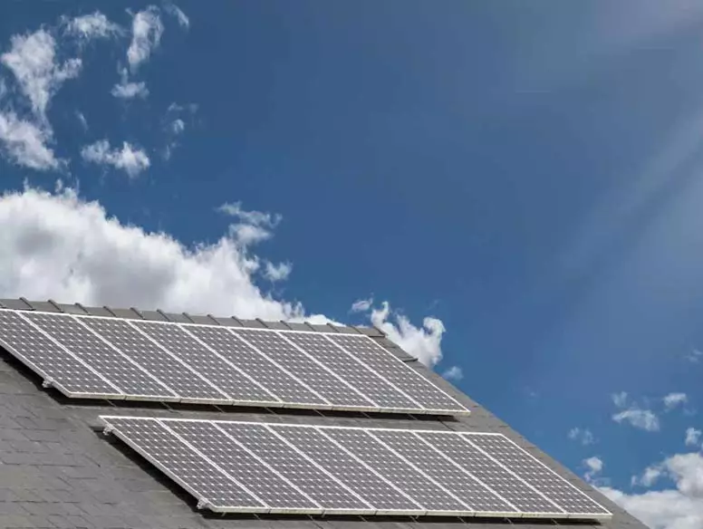 Photo of solar panels on home roof