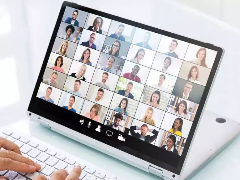 Image of a large Zoom meeting video screen